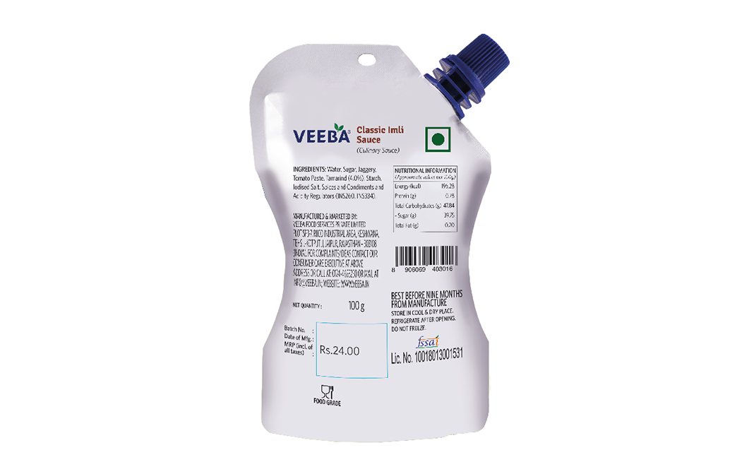 Veeba Classic Imli Sauce    Pouch  100 grams
